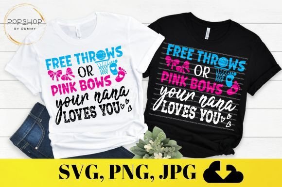 Free Throws Pink Bows Gender Reveal