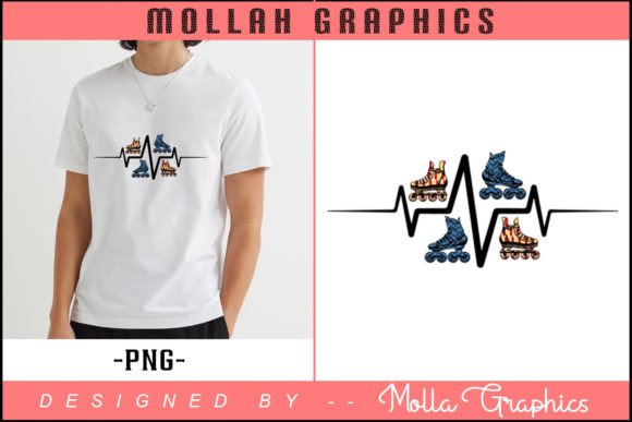 Heartbeat with Roller Skate Vector