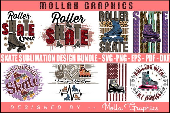 Roller Skate Sublimation Design Bundle