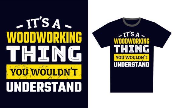 Woodworking: Typography T-Shirt Design for Embroidery